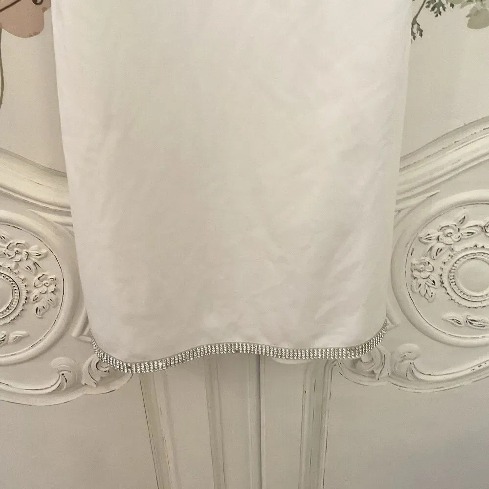 Lulus Glowing Allure Dress White Mini Bodycon Rhinestone Size S - Picture 7 of 12